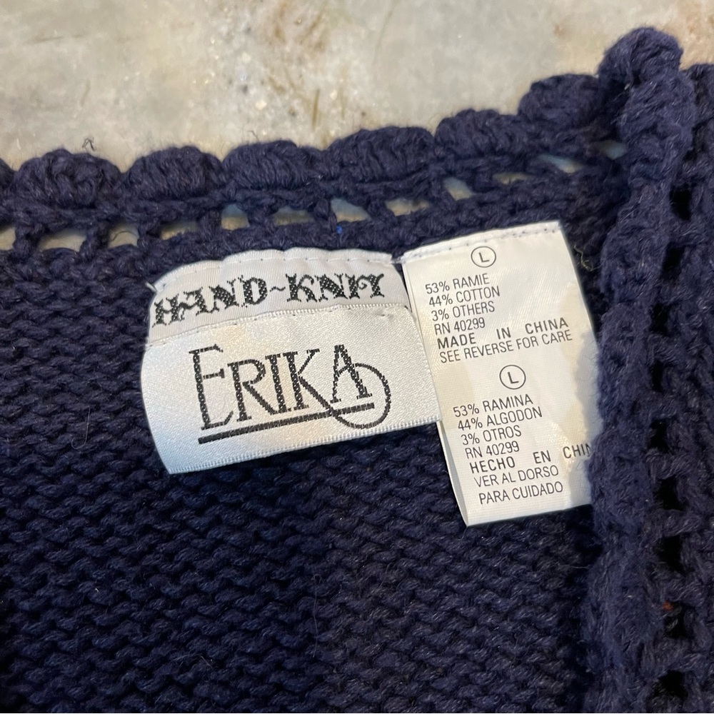 Vintage Hand Knit Embroidered Fall Winter Holiday Ugly Sweater Vest - Picture 3 of 13